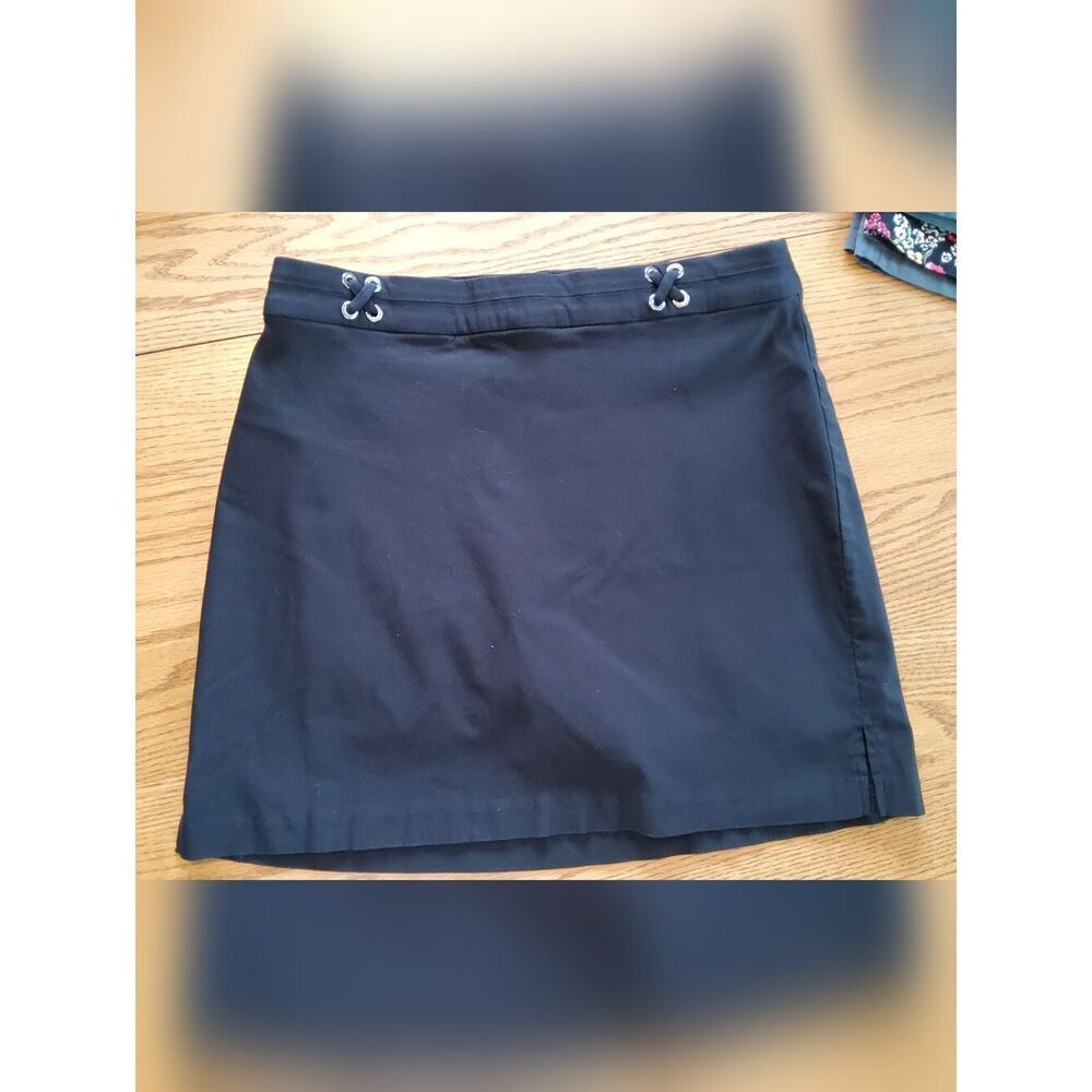 R29 Rafaella Comfort Black Stretchy Skort-mini Skirt With Shorts Underneath